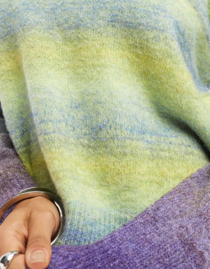 Fluffy Yarn Striped Jumper