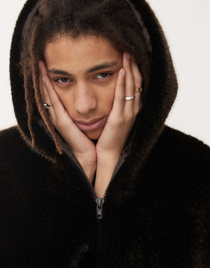 Faux Fur Hooded Jacket