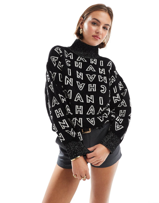 All Over Print High Neck Jumper