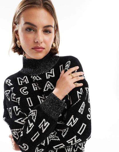 All Over Print High Neck Jumper