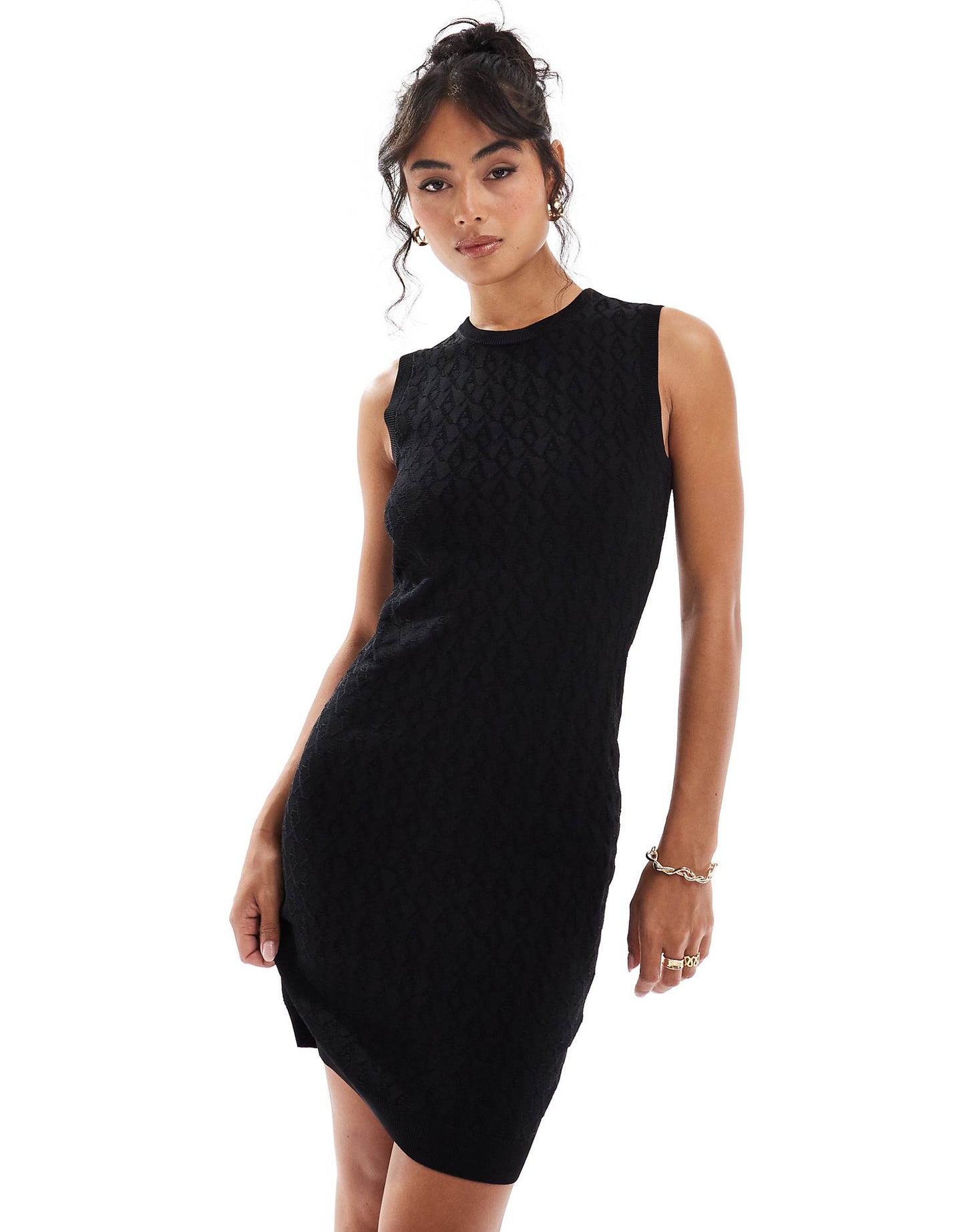 Black Fine Knit Dress