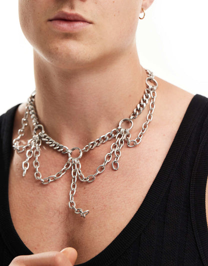 Statement Draped Chain Necklace