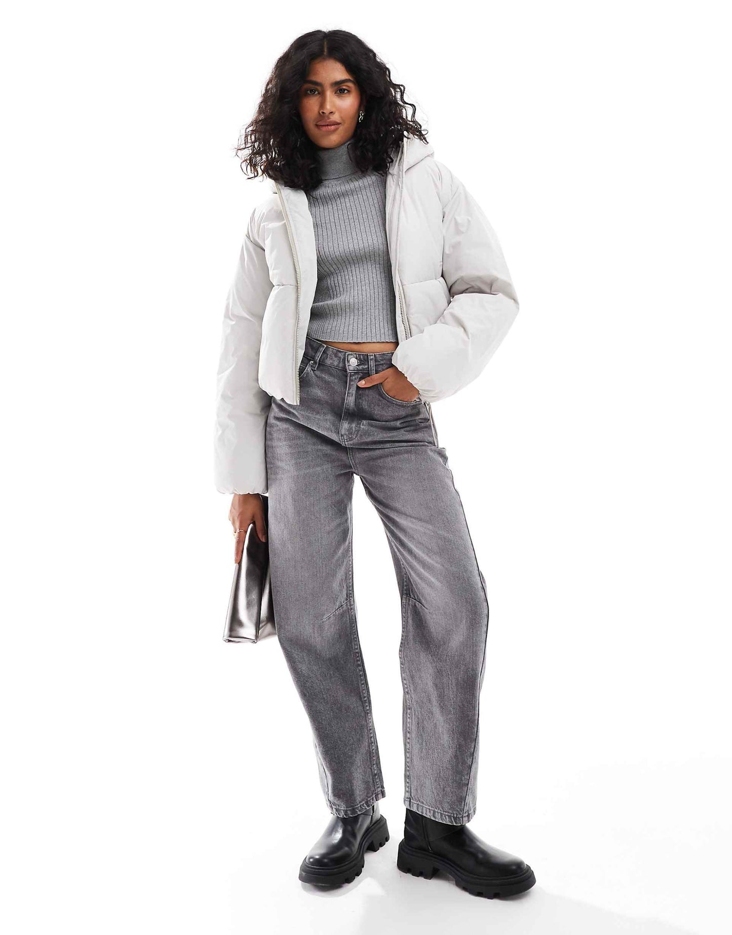 Cropped Hooded Puffer Jacket
