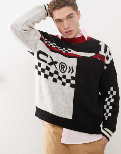 Oversized Motorcross Knit Jumper