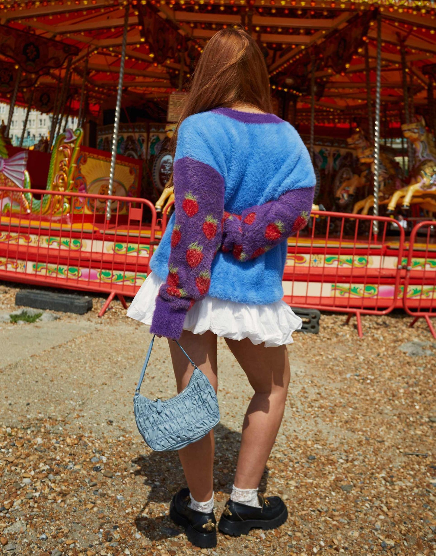 Fluffy Textured Oversized Strawberry Jumper