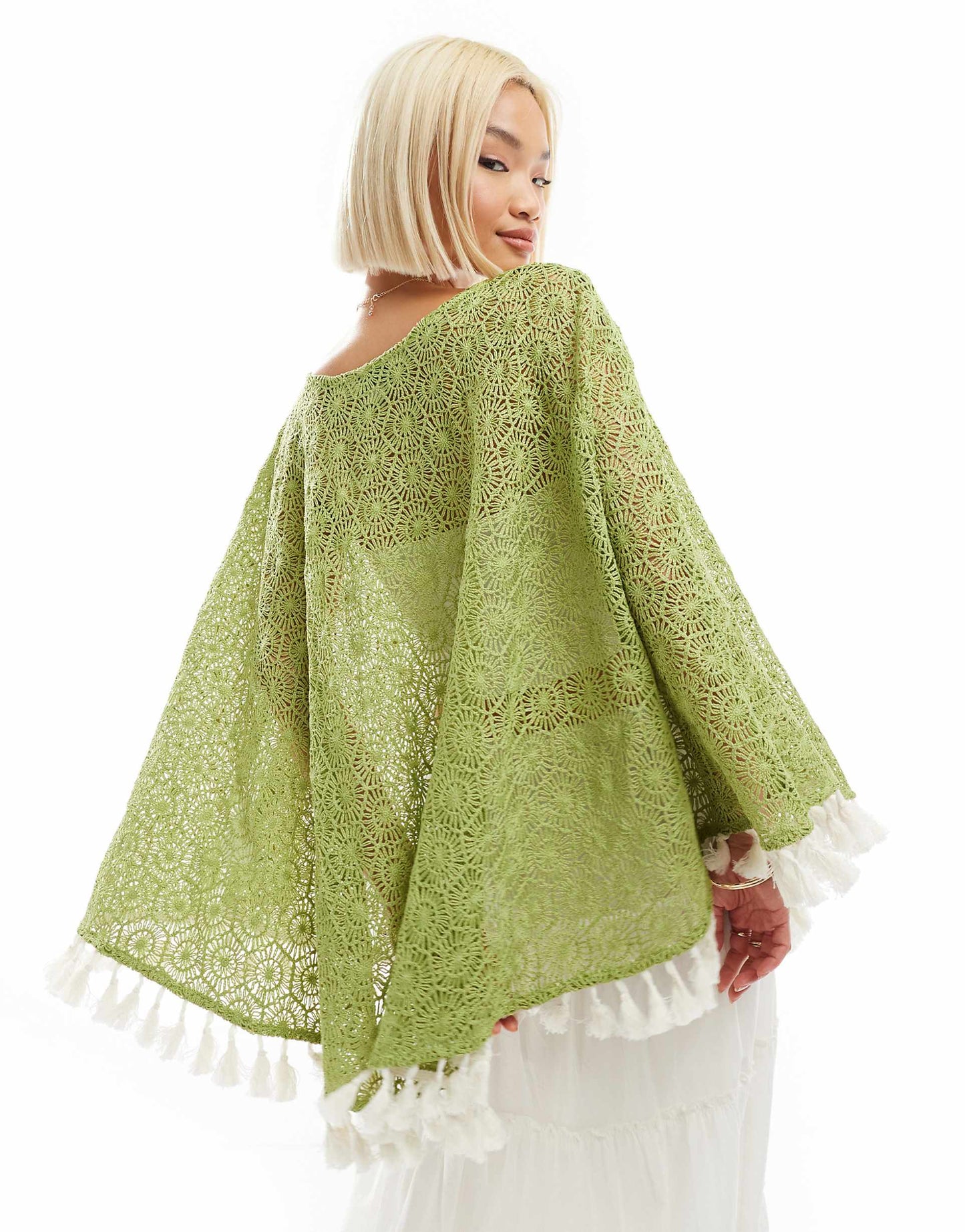Herring Crochet Tassle Poncho