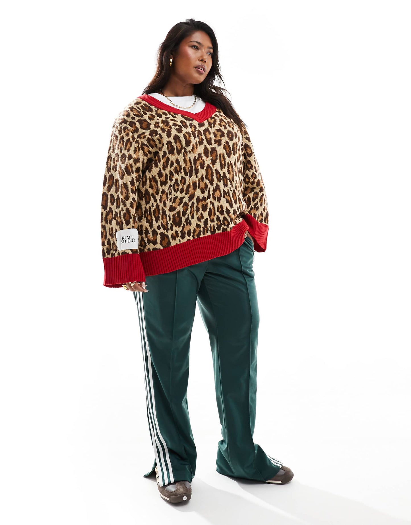 Longline V Neck Contrast Edge Jumper