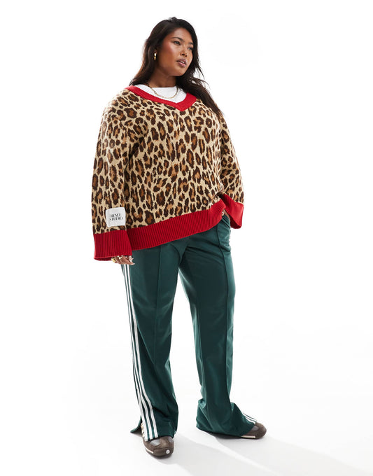 Longline V Neck Contrast Edge Jumper