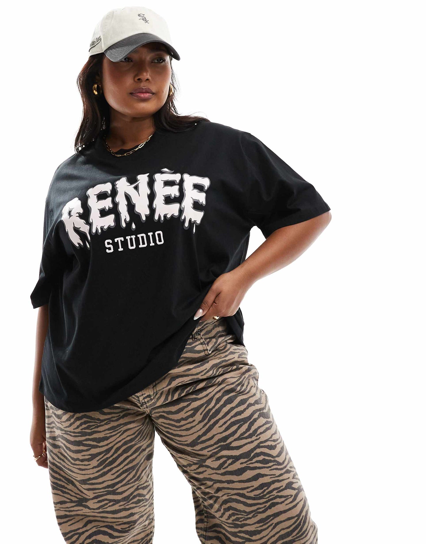 Embroidered Bubble Logo Oversized T-Shirt