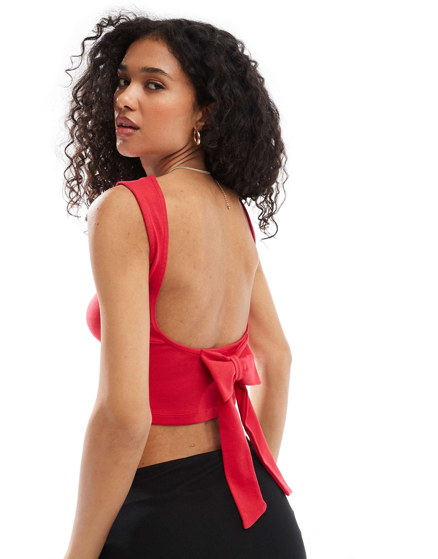 Open Back Top With Tie Back