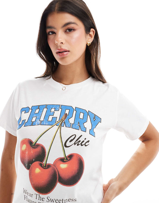 Cherry Detail Graphic T-Shirt