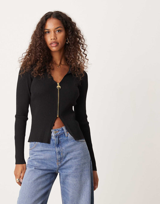 International Mondale Knitted Zip Up Cardigan