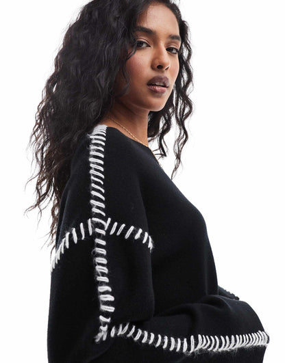 Contrast Stitch Detail Jumper