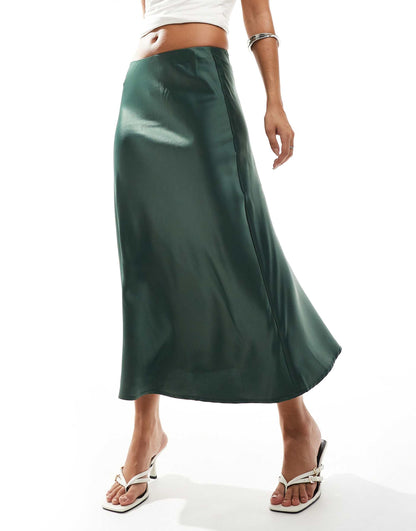 Satin Midi Skirt