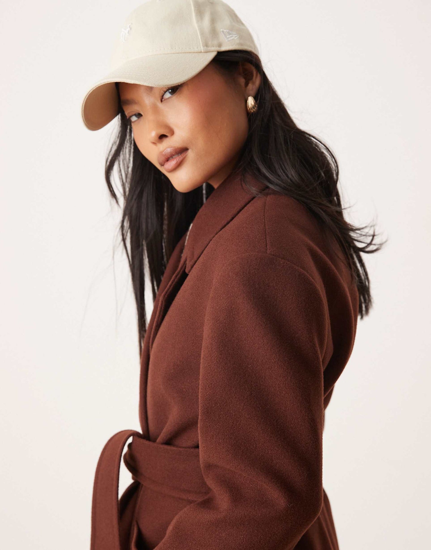 Petite Belted Wrap Formal Coat
