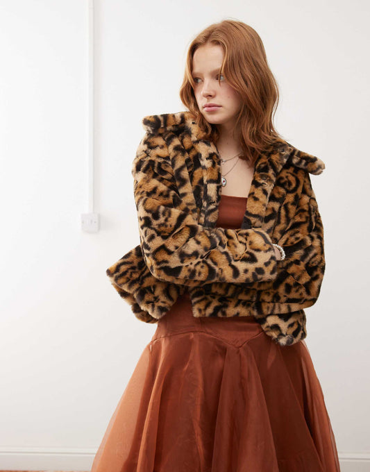 Cropped Faux Fur Jacket