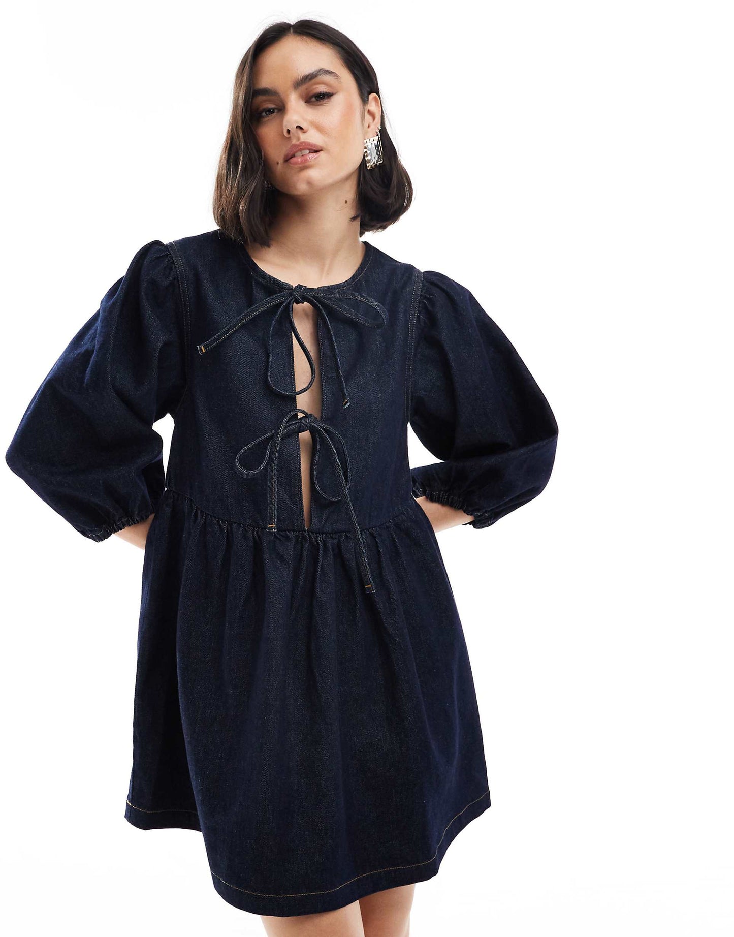 Denim Puff Sleeve Dress