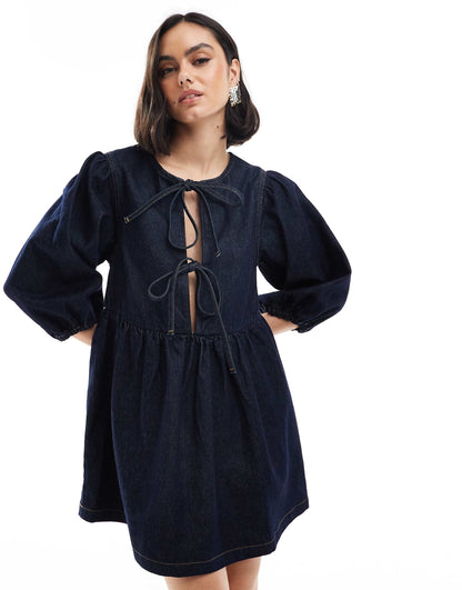 Denim Puff Sleeve Dress