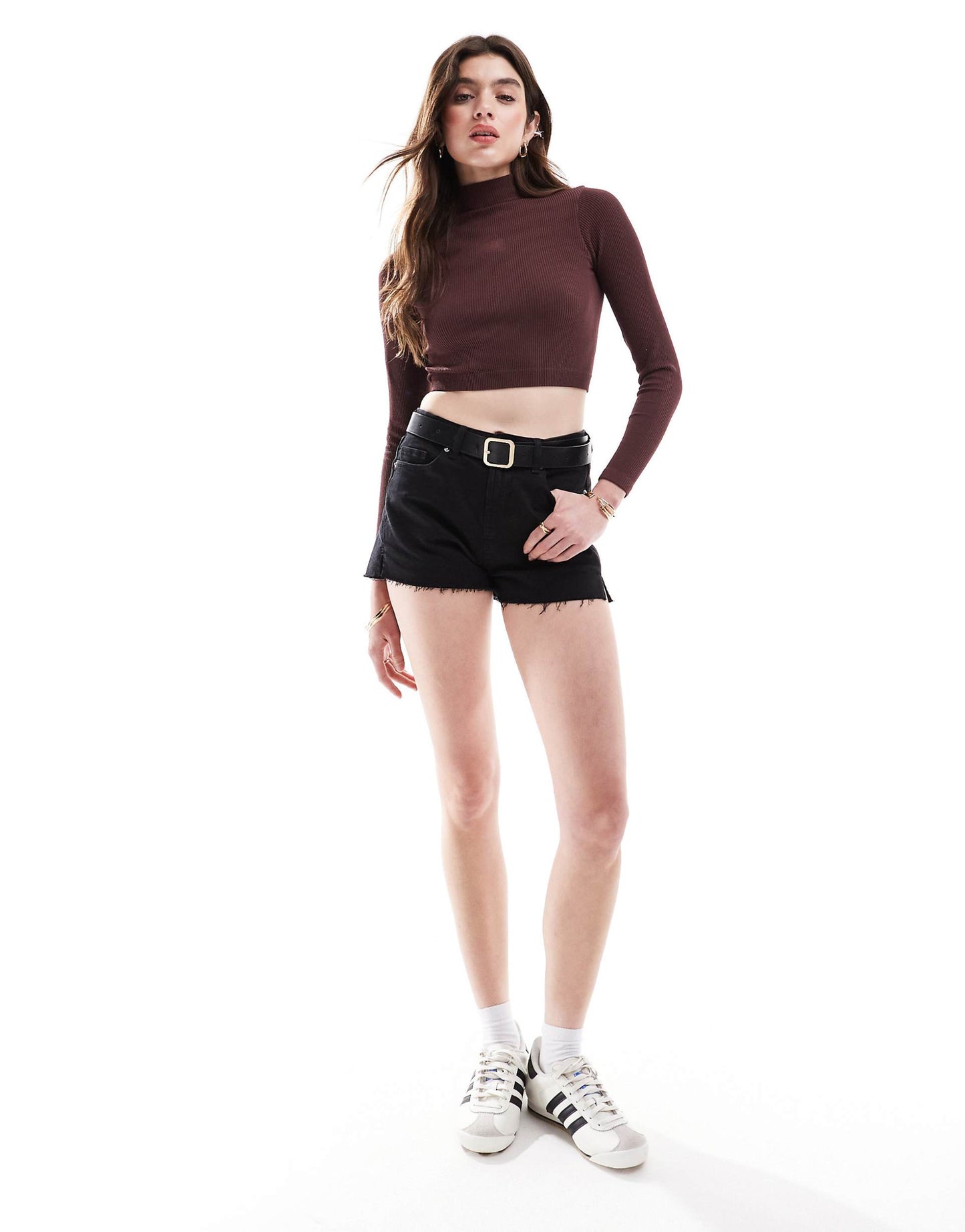 Ribbed Base Long Sleeve Crop