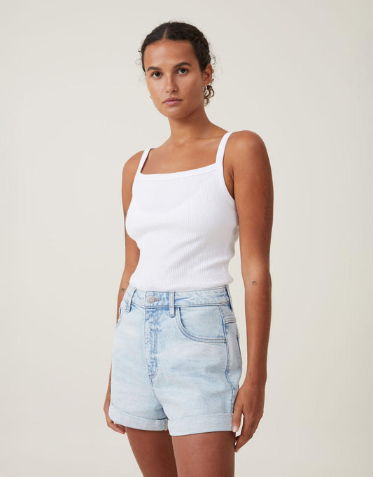 High Rise Classic Stretch Denim Short