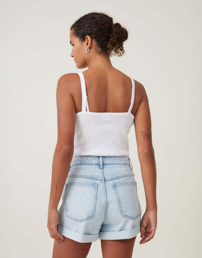 High Rise Classic Stretch Denim Short