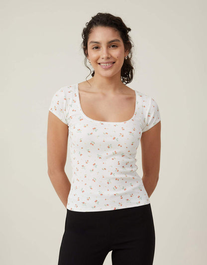 Lou Square Neck Short Sleeve