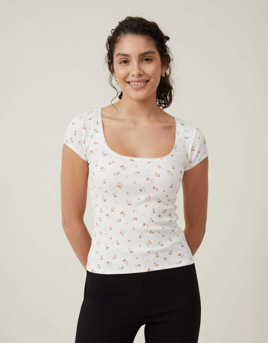Lou Square Neck Short Sleeve