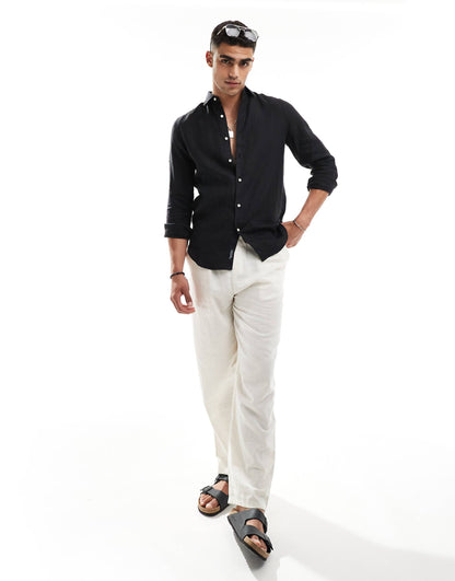 Casual Linen Long Sleeve Shirt