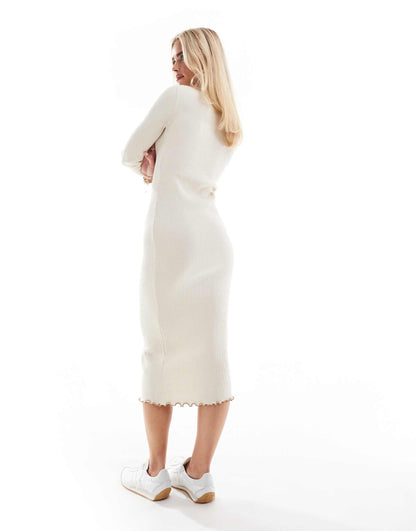 Petite Ribbed Jersey Midi Dress