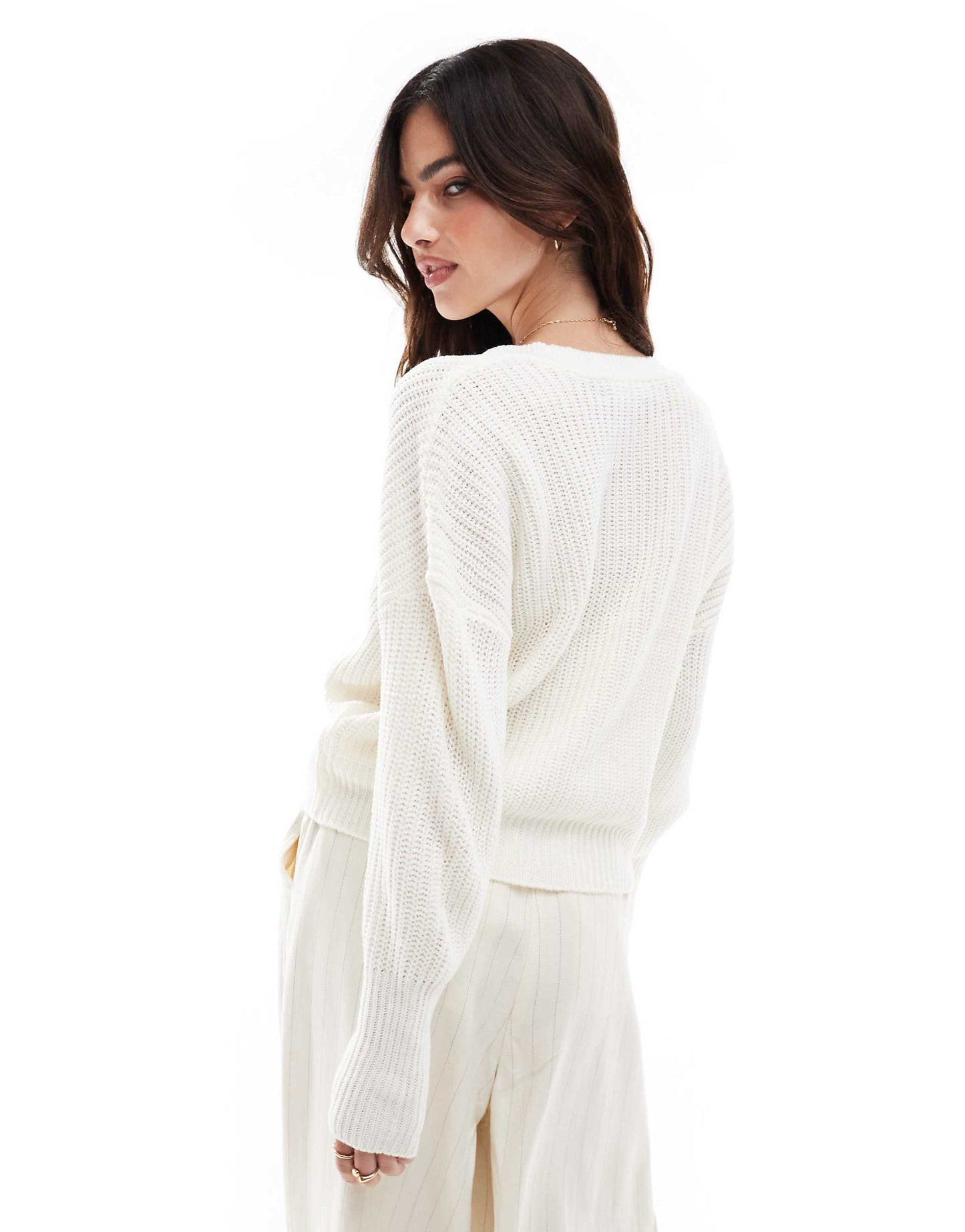 Button Through Chunky Rib Cardigan