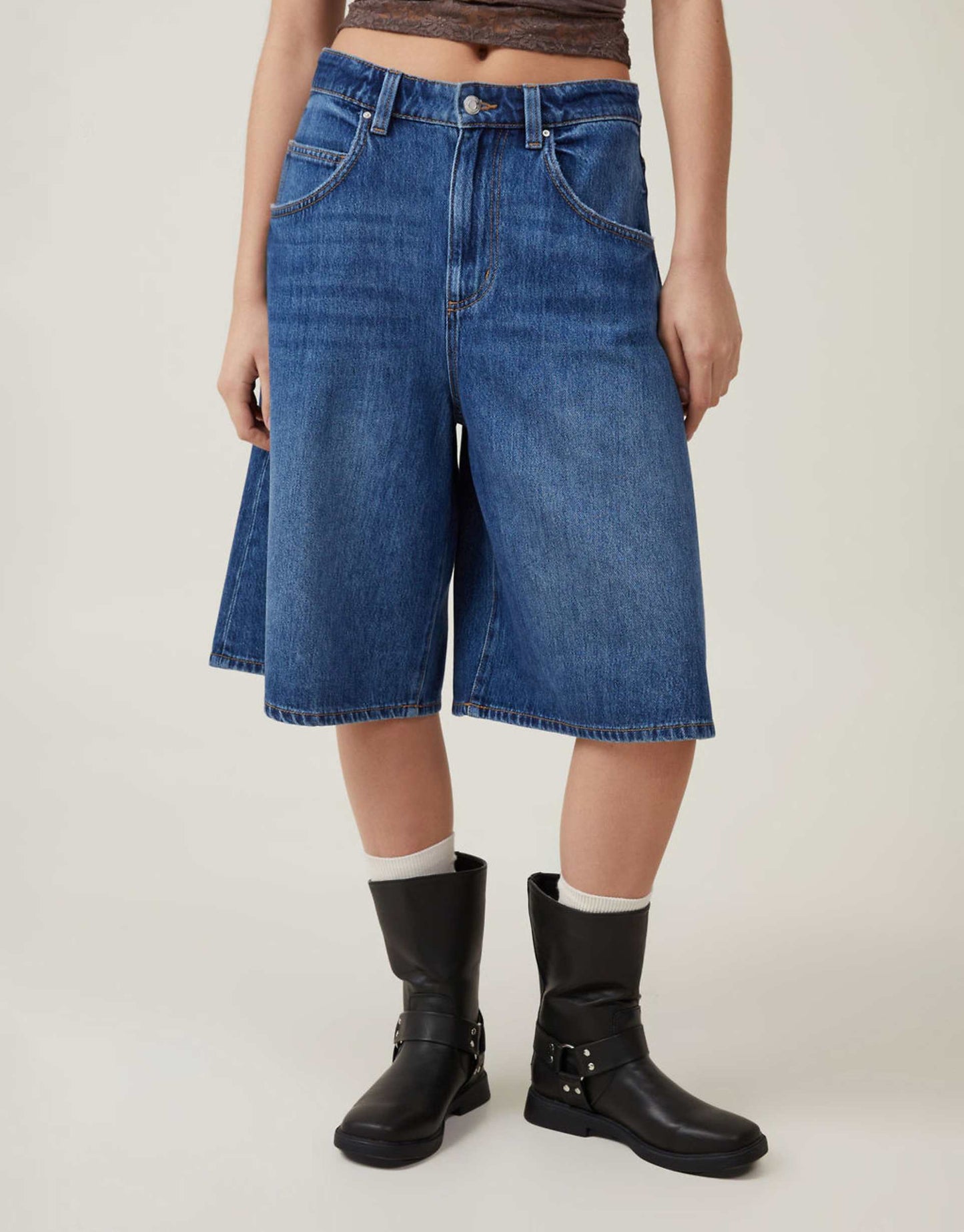 Lyocell Wide Denim Jort