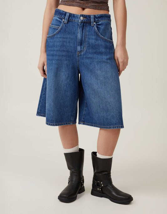Lyocell Wide Denim Jort
