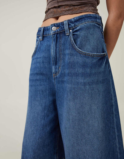 Lyocell Wide Denim Jort