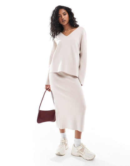 Structed V Neck Jumper Co-Ord