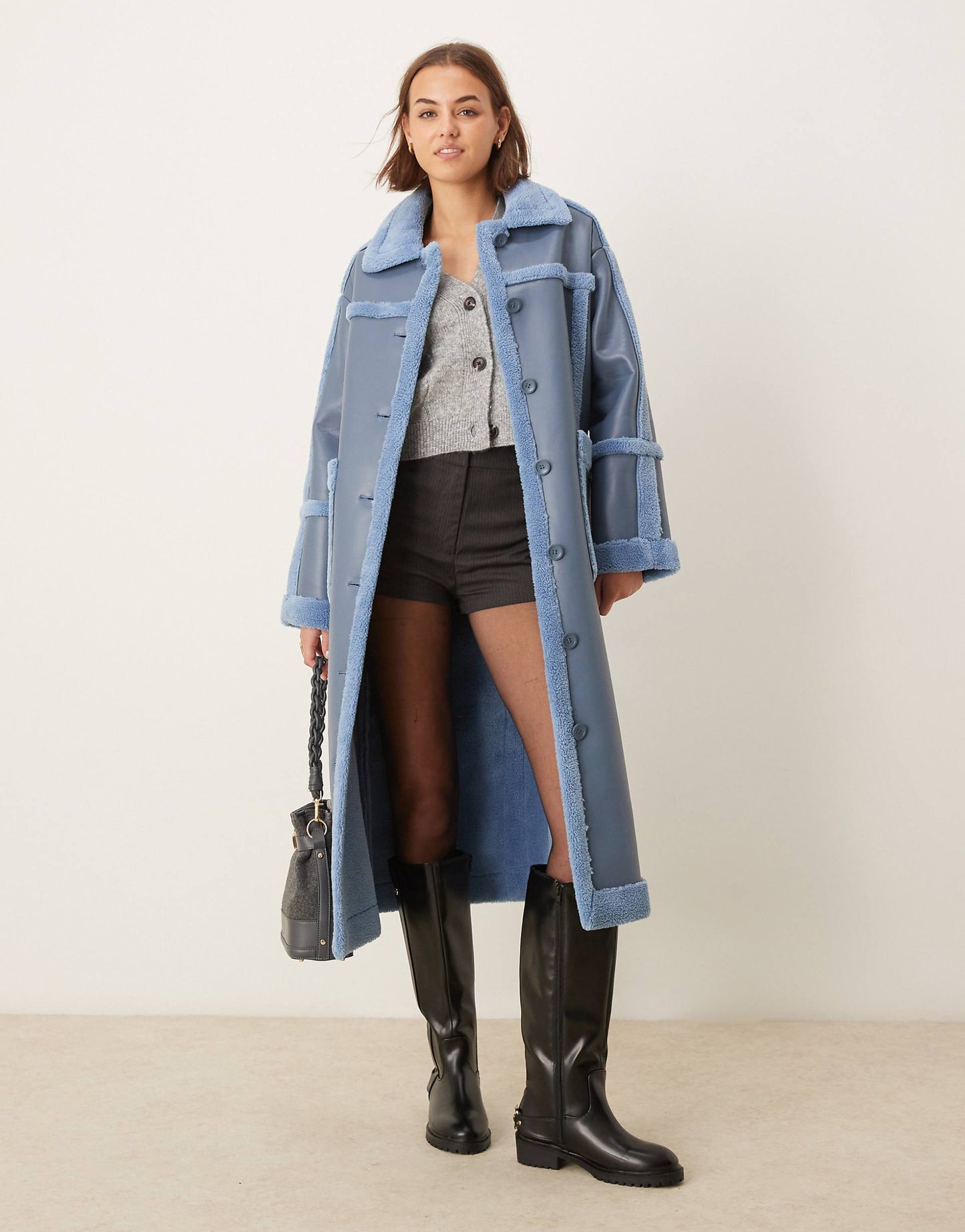 Exclusive Faux Shearling Maxi Coat