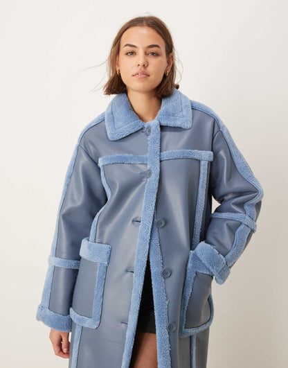 Exclusive Faux Shearling Maxi Coat