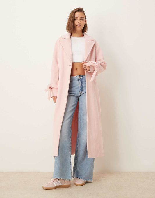Exclusive Bow Sleeve Maxi Formal Coat