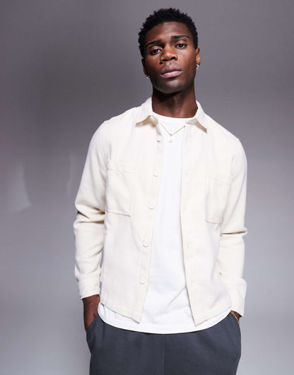 Boxy Wool Blend Overshirt