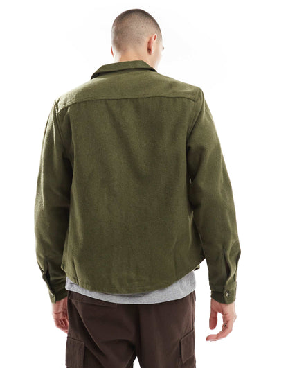 Boxy Overshirt With Revere Collar