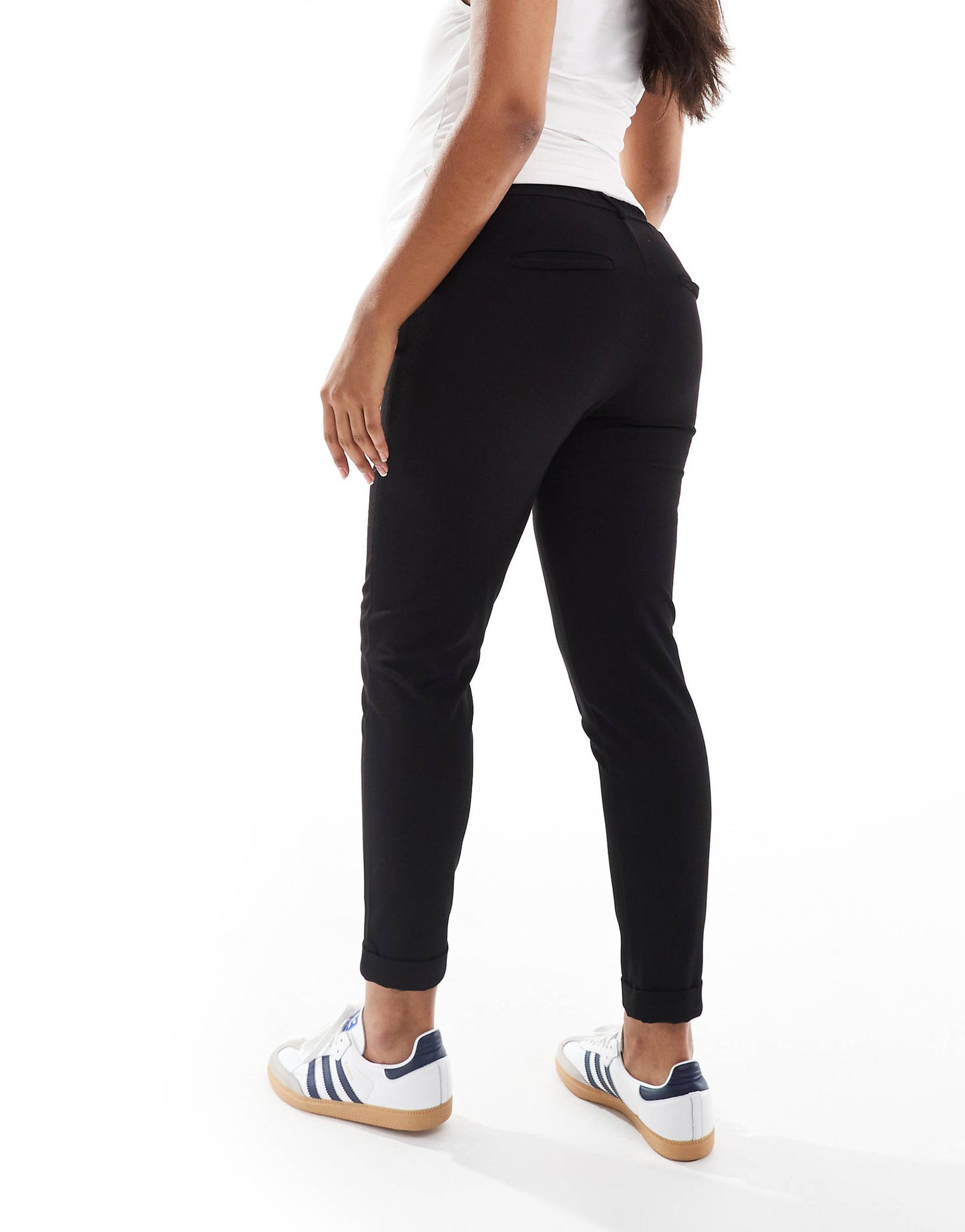 Maternity Pull On Tapered Trousers With Turn Up