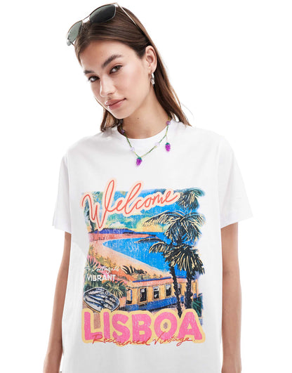 Oversized T-Shirt With Lisbon Print