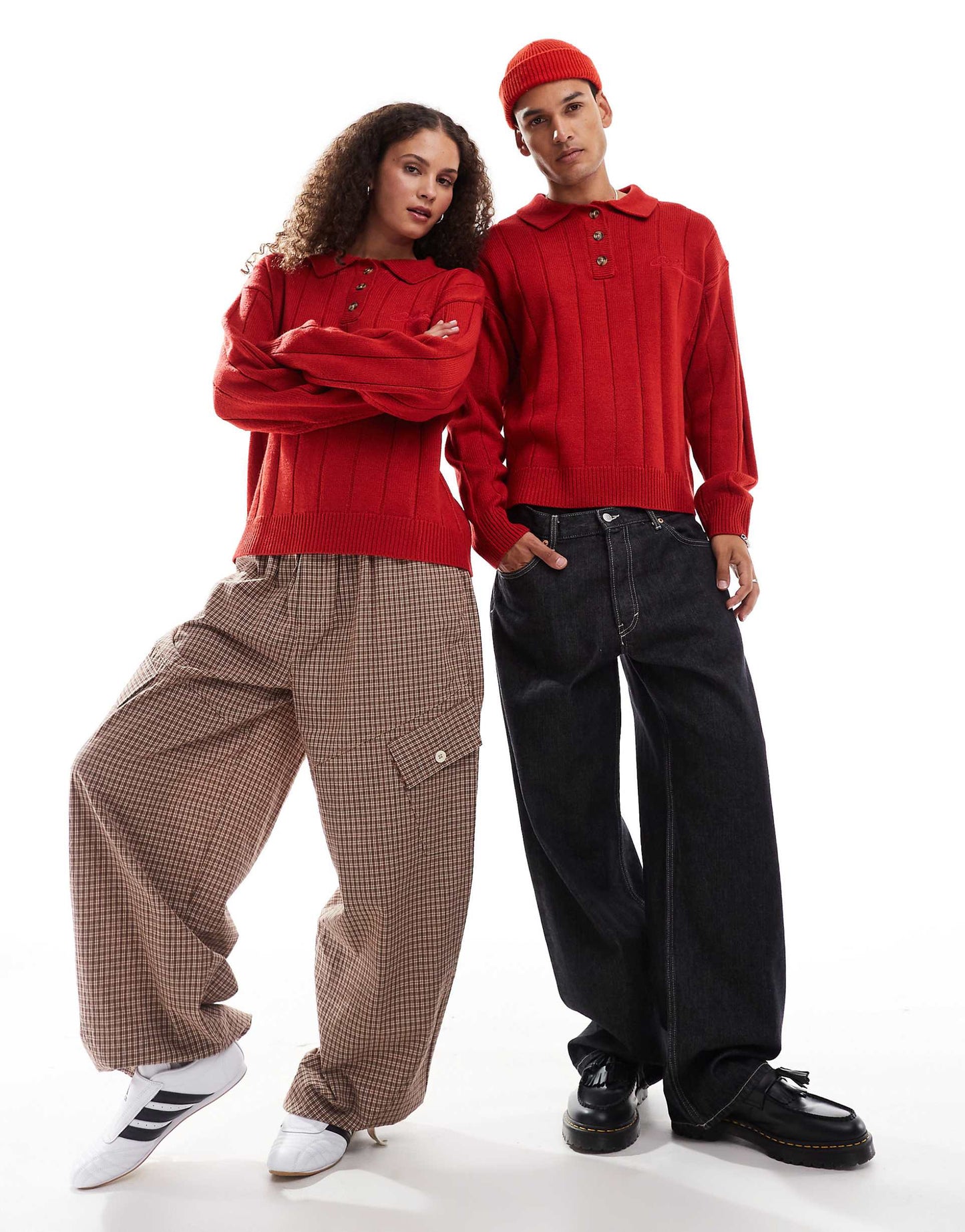 Unisex Knitted Jumper With Collar Detail