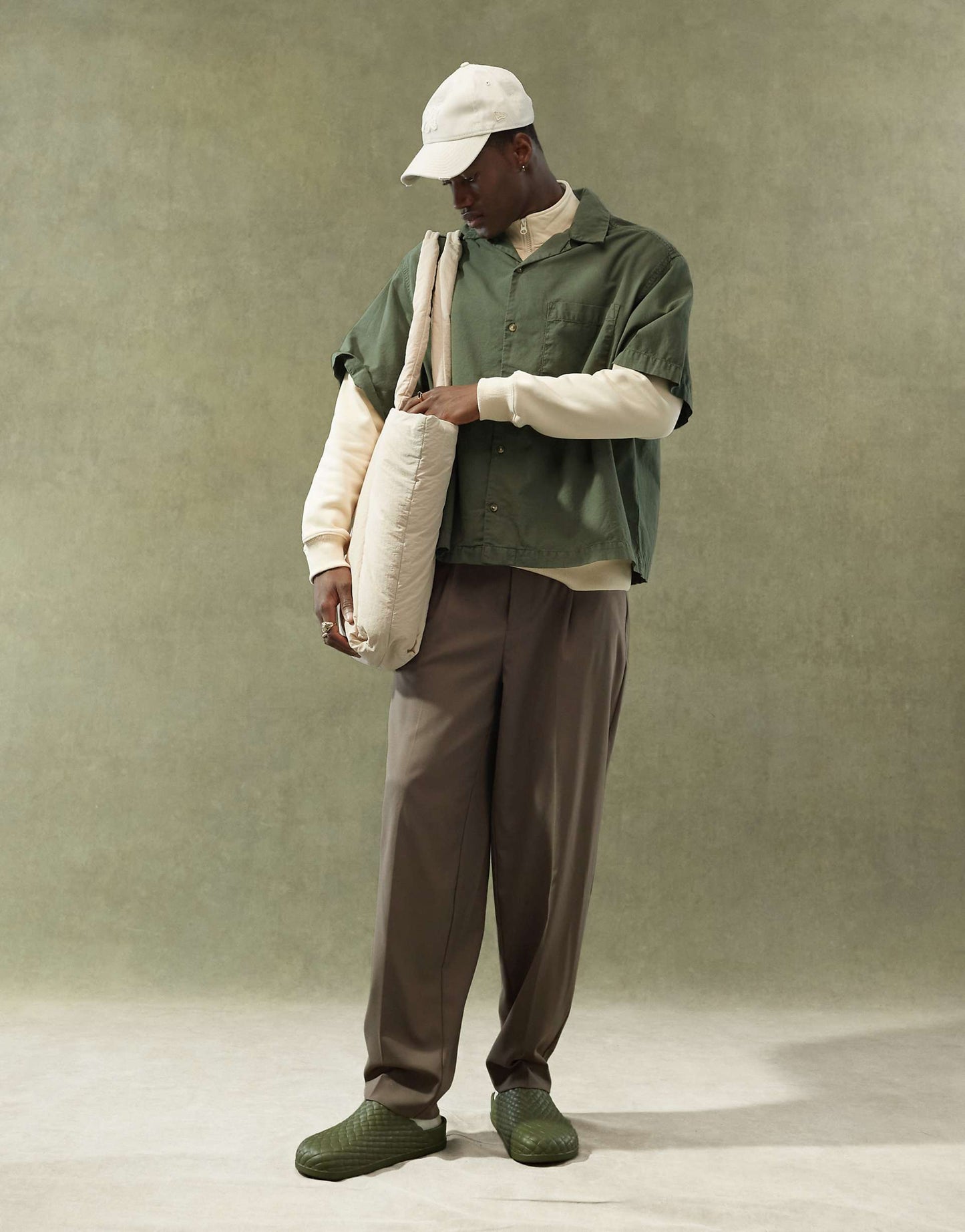 Co-Ord Boxy Oversized Linen Look Shirt With Revere Collar