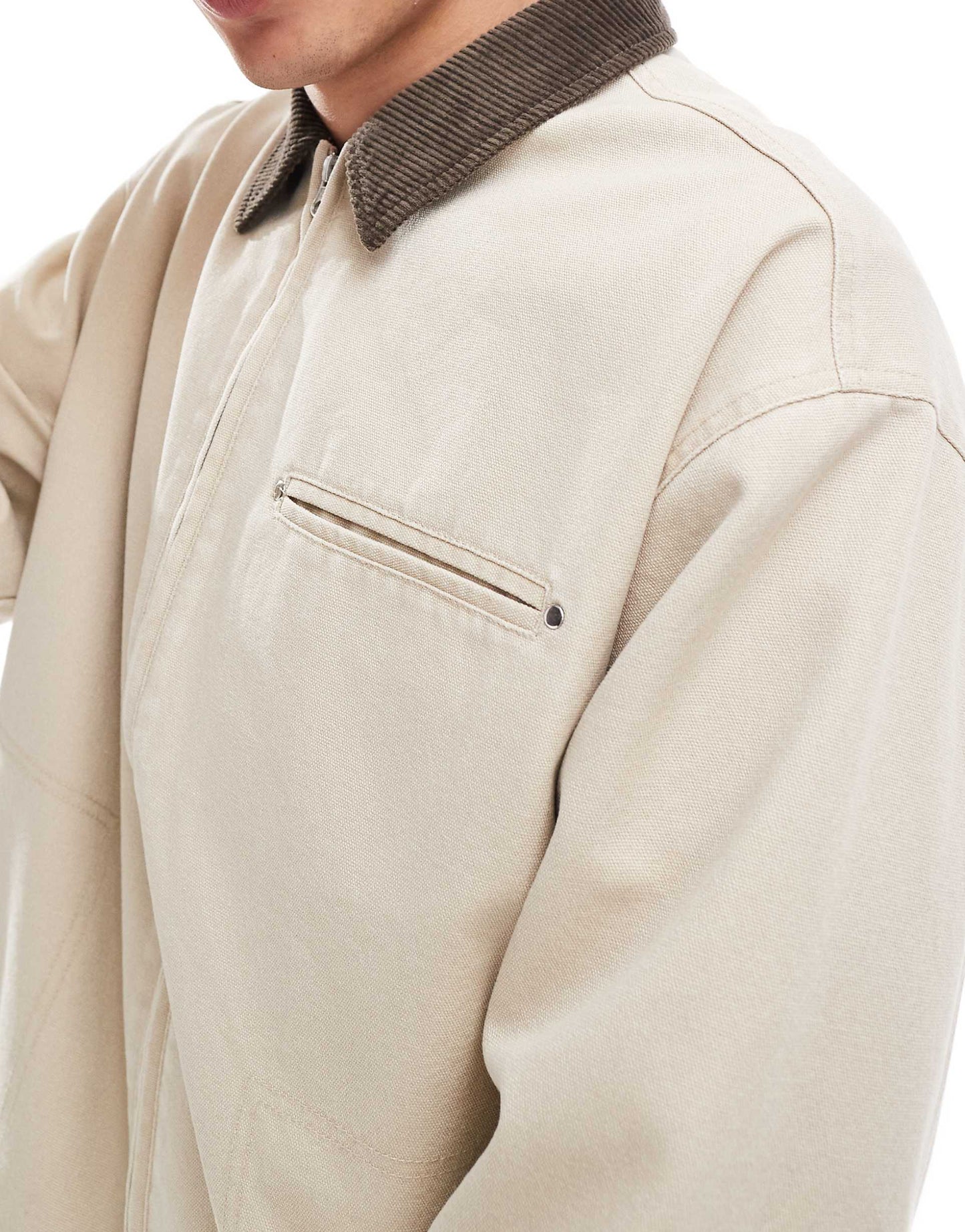 Oversized Washed Harrington Jacket