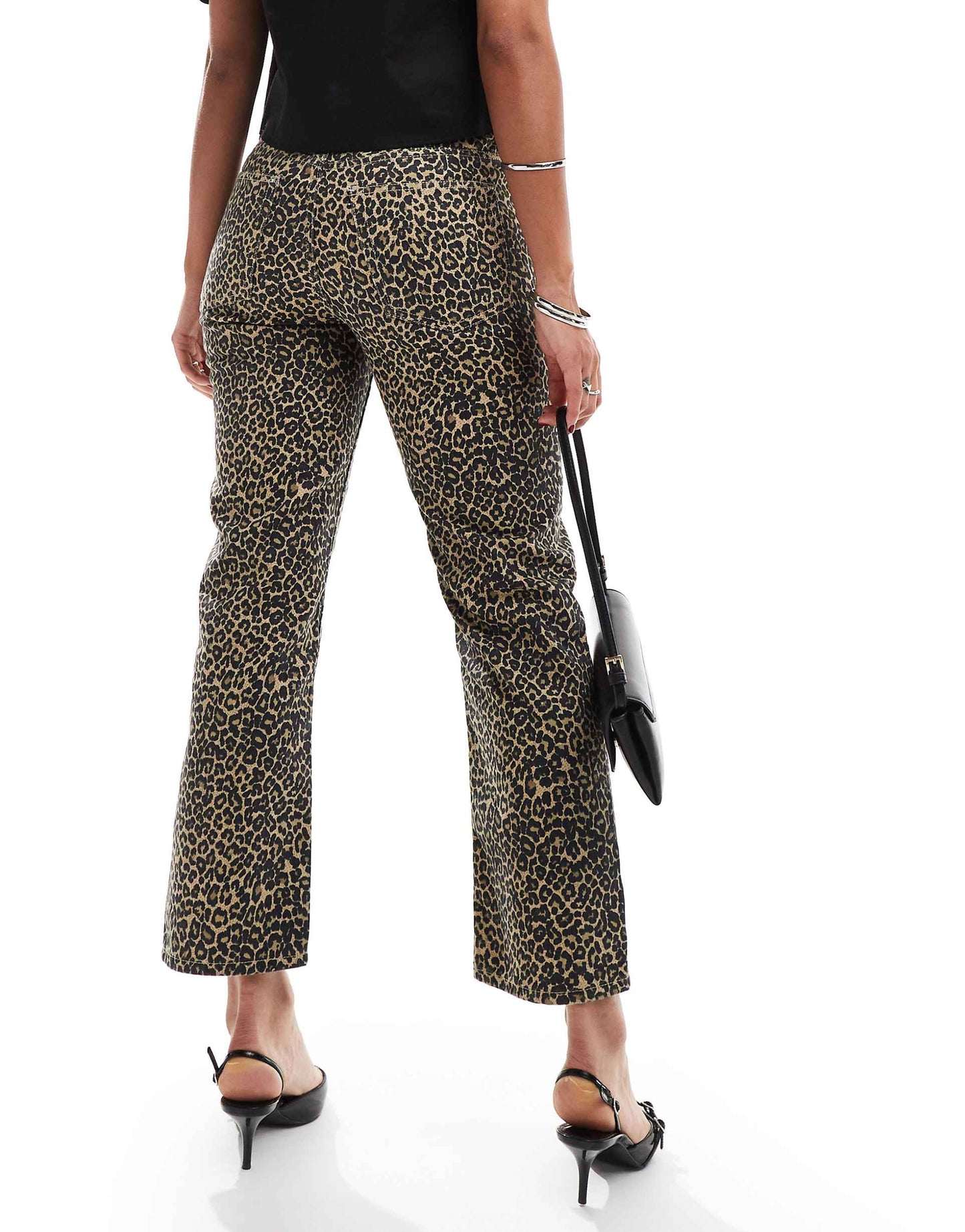 Leopard Print Straight Leg Jeans