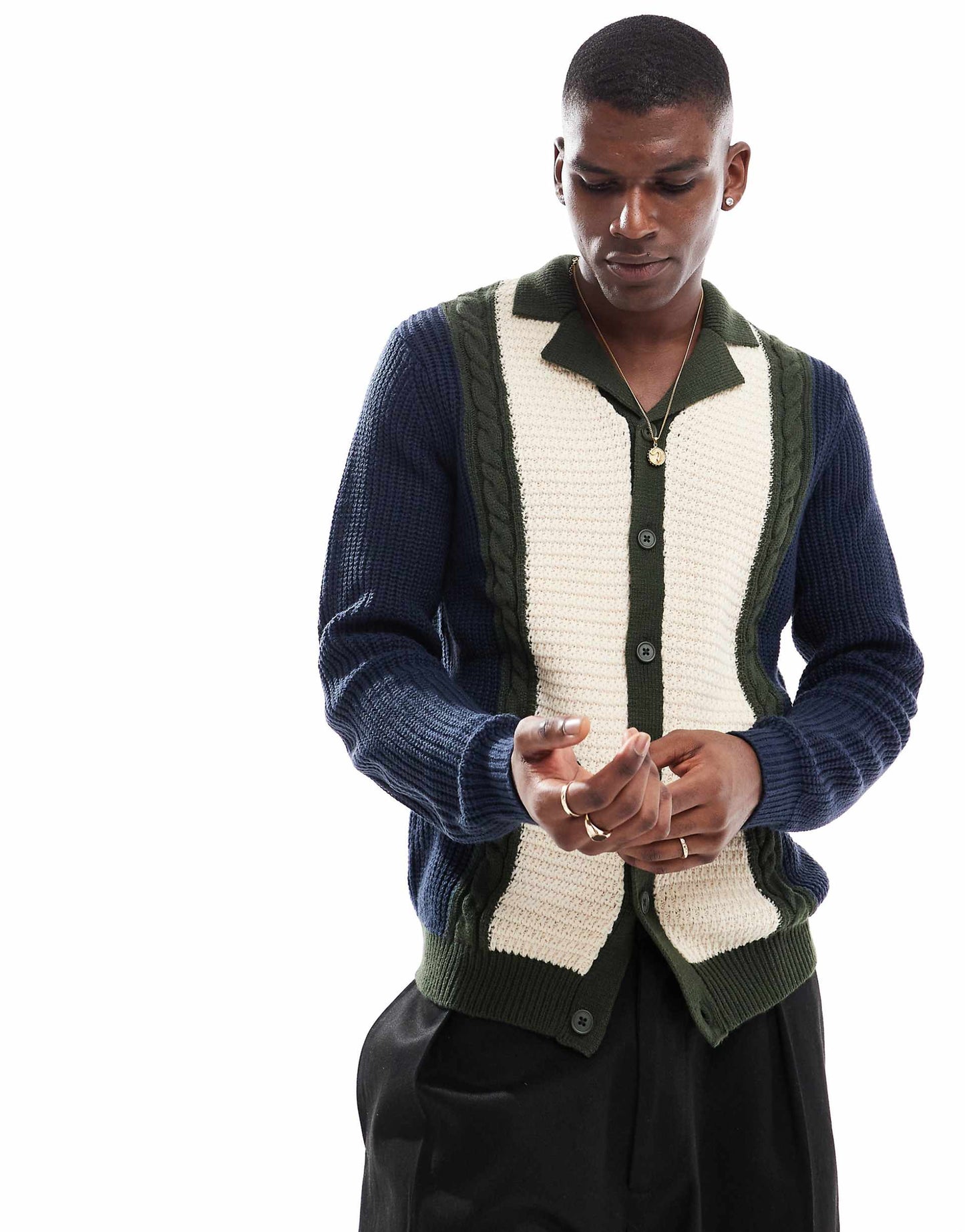 Knitted Long Sleeve Polo