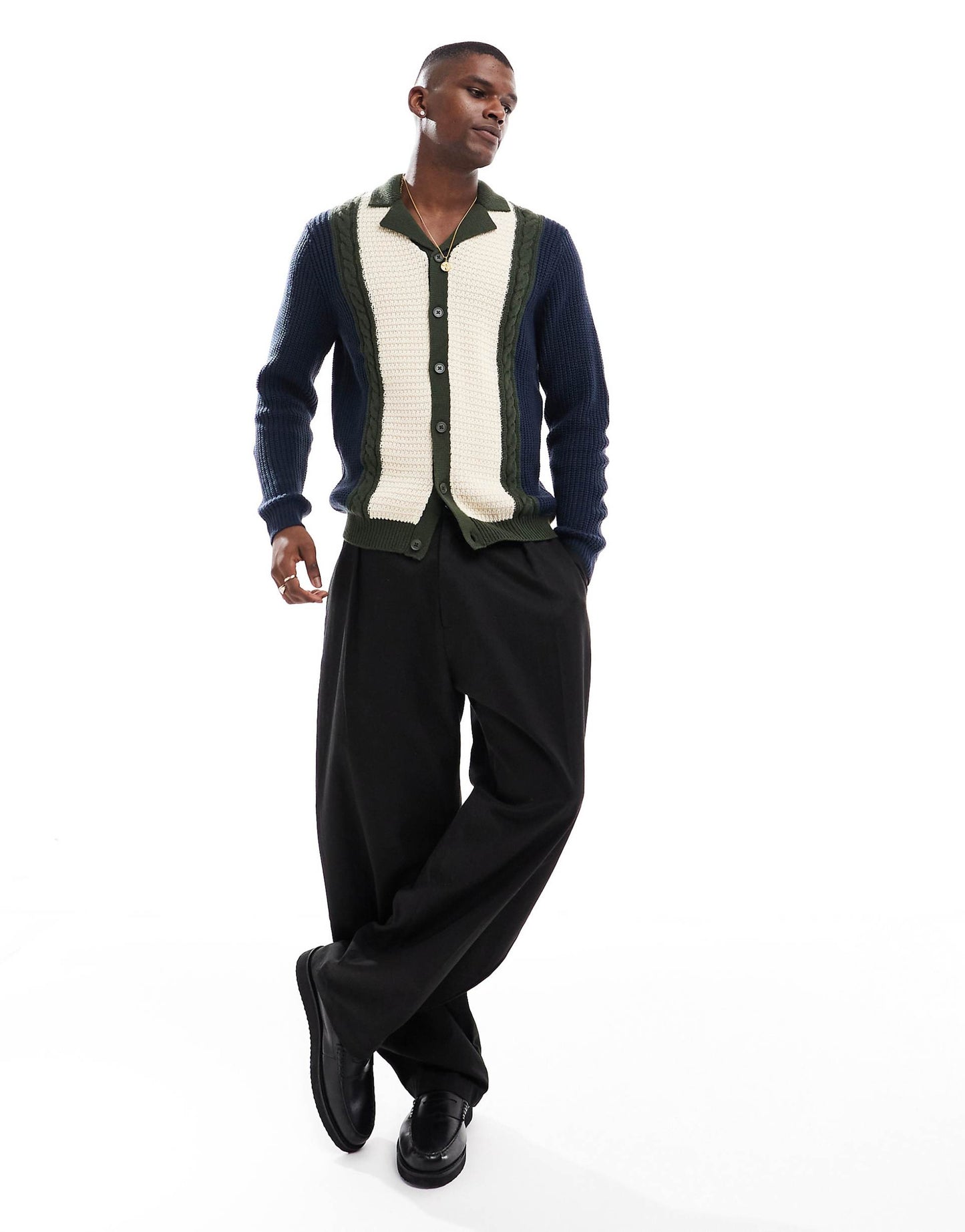 Knitted Long Sleeve Polo