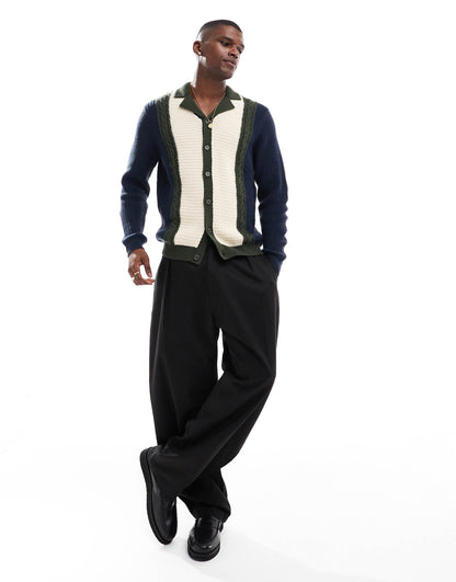 Knitted Long Sleeve Polo