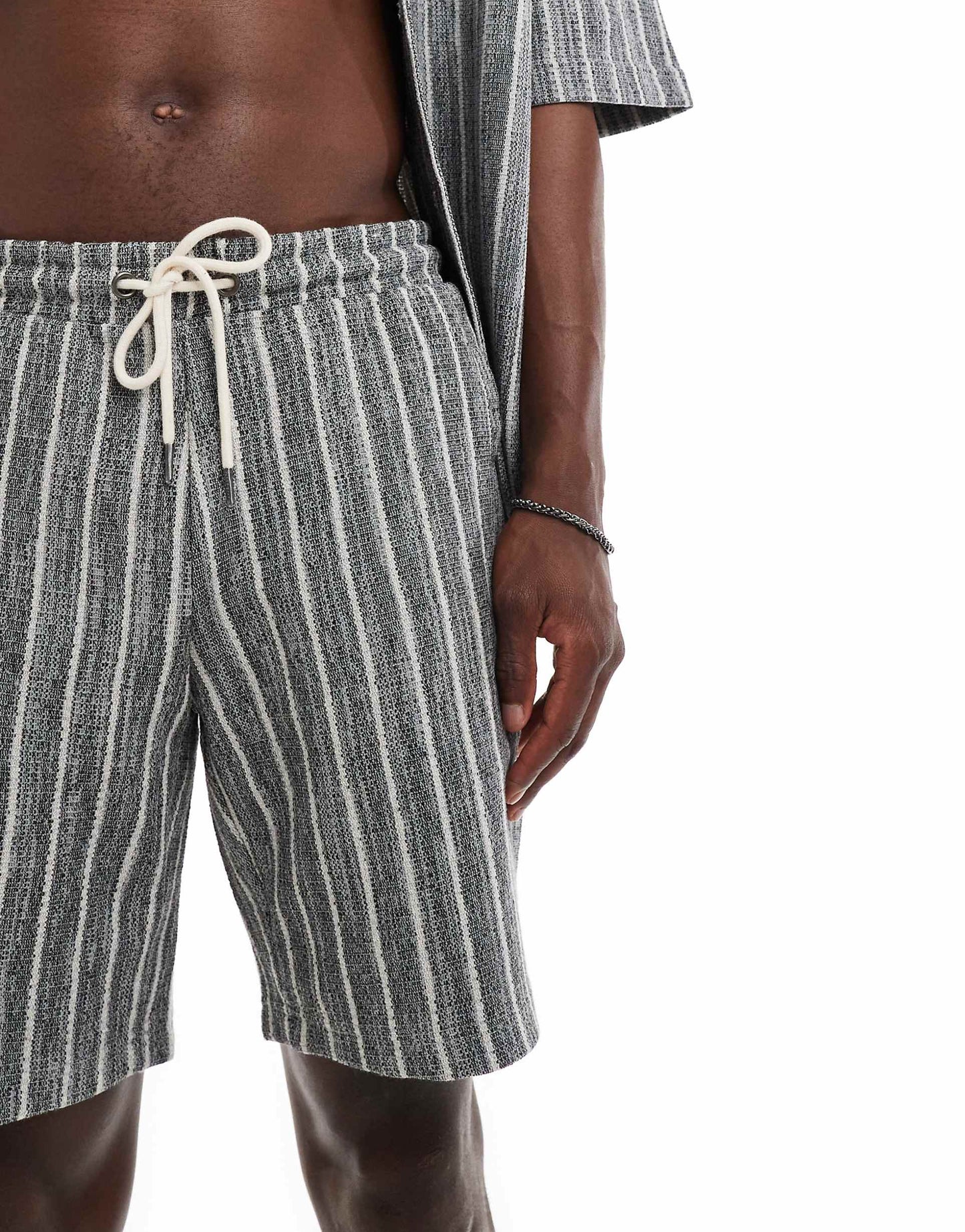 Textured Stripe Short Co-Ord