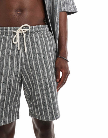 Textured Stripe Short Co-Ord